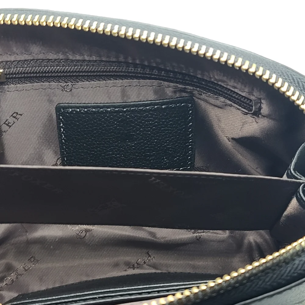Foxer Black Leather Wristlet/Makeup Bag - Picture 5 of 6